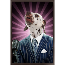 Load image into Gallery viewer, To The Moon - Frank Sinatra &amp; Singer Inspired Custom Pet Portrait Framed Satin Paper Print