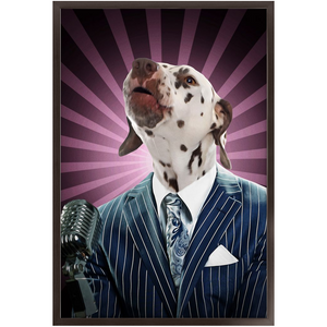To The Moon - Frank Sinatra & Singer Inspired Custom Pet Portrait Framed Satin Paper Print