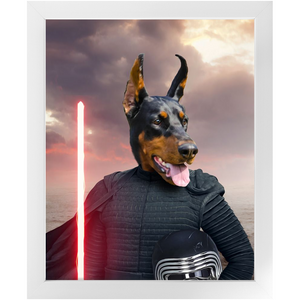 Bark Lord - Kylo Ren & Star Wars Inspired Custom Pet Portrait Framed Satin Paper Print