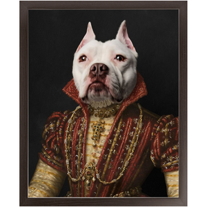 LADY IN RED - Renaissance Inspired Custom Pet Portrait Framed Satin Paper Print