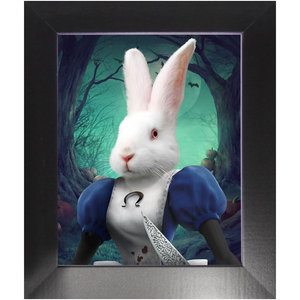 Malice In Chains - Evil Alice and Alice in Wonderland Inspired Custom Pet Portrait Framed Satin Paper Print