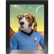 Load image into Gallery viewer, Mister Spook - Star Trek Inspired Custom Pet Portrait Framed Satin Paper Print