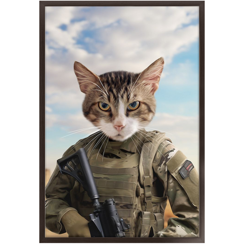 OPERATION FREEBONE - Military Marine Inspired Custom Pet Portrait Framed Satin Paper Print