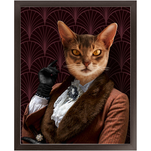 Flappers - Art Deco Inspired Custom Pet Portrait Framed Satin Paper Print