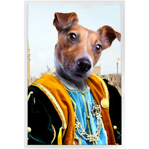 The Venice Menace - Royalty & Renaissance Inspired Custom Pet Portrait Framed Satin Paper Print