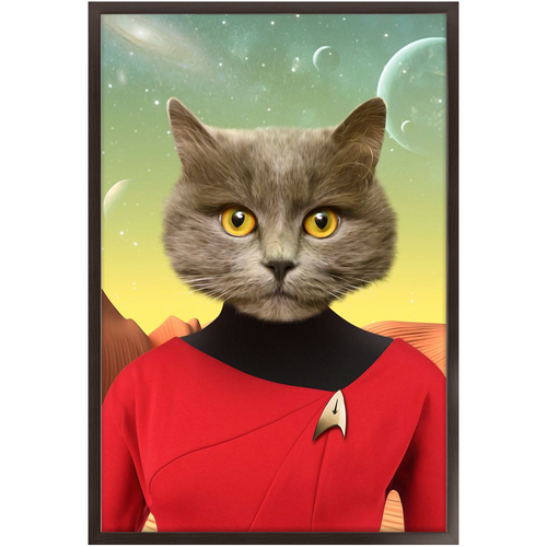 Oh Hooray - Star Trek Inspired Custom Pet Portrait Framed Satin Paper Print