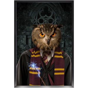 Gryfting Away - Harry Potter Inspired Custom Pet Portrait Framed Satin Paper Print