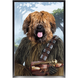 Woofie - Chewbacca & Star Wars Inspired Custom Pet Portrait Framed Satin Paper Print
