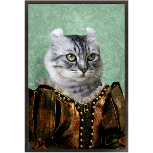 Dame Difudo - Royalty & Renaissance Inspired Custom Pet Portrait Framed Satin Paper Print