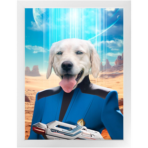 BONE CRUSHER - BEAMING DOWN - Star Trek Inspired Custom Pet Portrait Framed Satin Paper Print