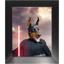Load image into Gallery viewer, Bark Lord - Kylo Ren &amp; Star Wars Inspired Custom Pet Portrait Framed Satin Paper Print