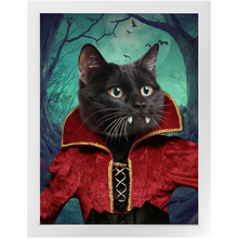 Load image into Gallery viewer, Vampiracle - Halloween &amp; Vampires Inspired Custom Pet Portrait Framed Satin Paper Print