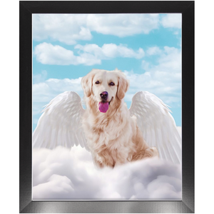 White Angel 2 - Heavenly Angels Inspired Custom Pet Portrait Framed Satin Paper Print