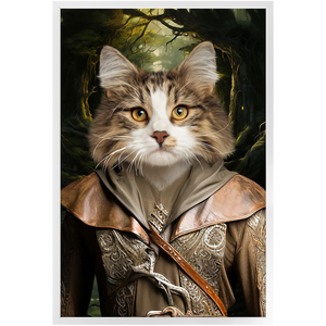 LEGOLASSIE - Lord of the Rings Inspired Custom Pet Portrait Framed Satin Paper Print