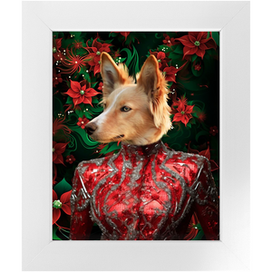 CHRISTMAS CRACKER 8 - Christmas Inspired Custom Pet Portrait Framed Satin Paper Print