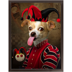 Jest Kidding - Jester, Clowns & Renaissance Inspired Custom Pet Portrait Framed Satin Paper Print