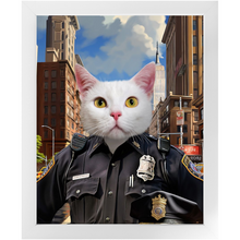 Load image into Gallery viewer, ON THE BEAT - Police Uniform Inspired Custom Pet Portrait Framed Satin Paper Print