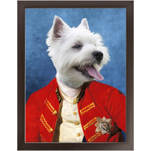 Load image into Gallery viewer, Commander In Mischief - Renaissance Inspired Custom Pet Portrait Framed Satin Paper Print