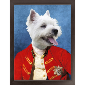 Commander In Mischief - Renaissance Inspired Custom Pet Portrait Framed Satin Paper Print