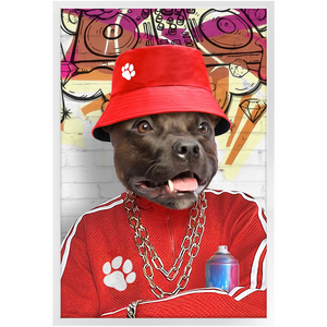 Furresh - Hip Hop & Rappers Inspired Custom Pet Portrait Framed Satin Paper Print