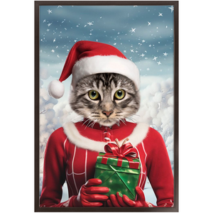 CHRISTMAS CRACKER 11 - Christmas Inspired Custom Pet Portrait Framed Satin Paper Print