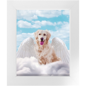 White Angel 2 - Heavenly Angels Inspired Custom Pet Portrait Framed Satin Paper Print