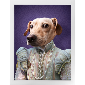 Ladee Light - Renaissance Inspired Custom Pet Portrait Framed Satin Paper Print