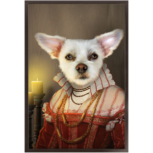 LADY LAVISH - Renaissance Inspired Custom Pet Portrait Framed Satin Paper Print