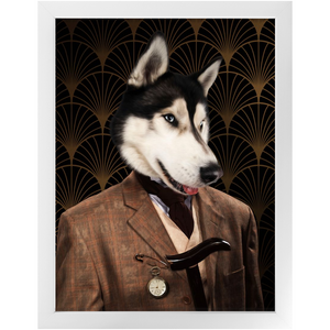 Dappers - Art Deco Inspired Custom Pet Portrait Framed Satin Paper Print