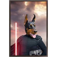 Load image into Gallery viewer, Bark Lord - Kylo Ren &amp; Star Wars Inspired Custom Pet Portrait Framed Satin Paper Print