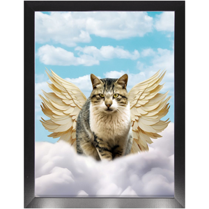 Golden Angel - Heavenly Angels Inspired Custom Pet Portrait Framed Satin Paper Print