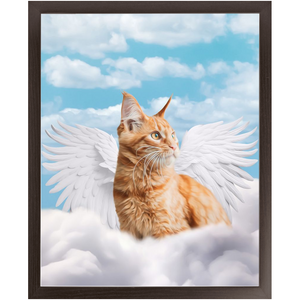 White Angel - Heavenly Angels Inspired Custom Pet Portrait Framed Satin Paper Print