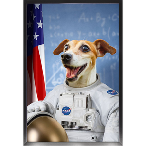 Astrofun - NASA Astronaut Inspired Custom Pet Portrait Framed Satin Paper Print