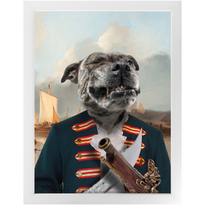 The Squashbuckler - Swashbuckler & Pirate Inspired Custom Pet Portrait Framed Satin Paper Print