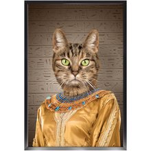 Load image into Gallery viewer, Cleopatme - Cleopatra of Egypt Inspired Custom Pet Portrait Framed Satin Paper Print