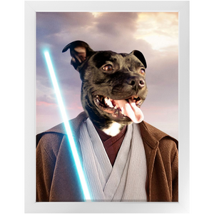 Obi Have - Jedi Obi Wan Kenobi & Star Wars Inspired Custom Pet Portrait Framed Satin Paper Print