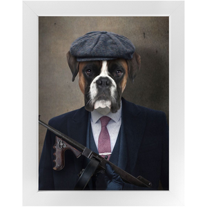 Big Jobs - Peaky Blinders & Gangster Inspired Custom Pet Portrait Framed Satin Paper Print
