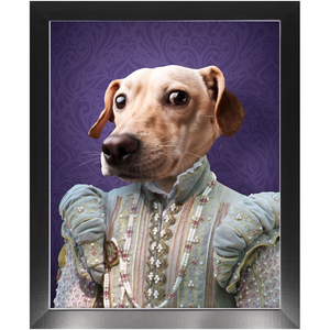 Ladee Light - Renaissance Inspired Custom Pet Portrait Framed Satin Paper Print