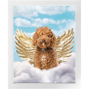 Golden Angel 2 - Heavenly Angels Inspired Custom Pet Portrait Framed Satin Paper Print