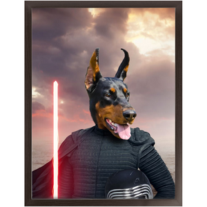 Bark Lord - Kylo Ren & Star Wars Inspired Custom Pet Portrait Framed Satin Paper Print