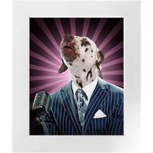 Load image into Gallery viewer, To The Moon - Frank Sinatra &amp; Singer Inspired Custom Pet Portrait Framed Satin Paper Print