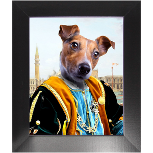 The Venice Menace - Royalty & Renaissance Inspired Custom Pet Portrait Framed Satin Paper Print