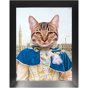 The Furnetian - Royalty & Renaissance Inspired Custom Pet Portrait Framed Satin Paper Print