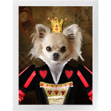 Load image into Gallery viewer, Teeny Queenie - The Queen of Hearts &amp; Alice in Wonderland Inspired Custom Pet Portrait Framed Satin Paper Print
