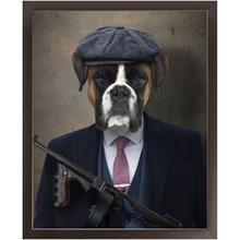 Load image into Gallery viewer, Big Jobs - Peaky Blinders &amp; Gangster Inspired Custom Pet Portrait Framed Satin Paper Print