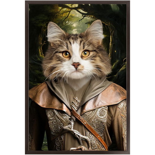 LEGOLASSIE - Lord of the Rings Inspired Custom Pet Portrait Framed Satin Paper Print