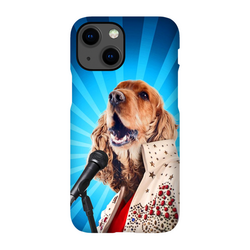 BLUE SUEDE CHEW TOY CUSTOM PET PORTRAIT PHONE CASE