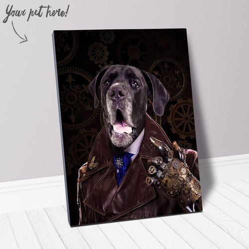 A Fist Of It - Steampunk, Victorian Era Inspired Custom Pet Portrait Canvas