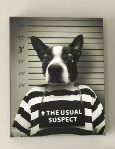 The Usual Suspect - Gangster Mugshot Inspired Custom Pet Portrait Canvas