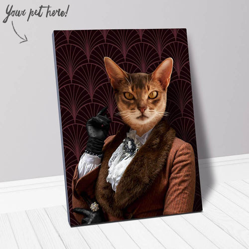 Cat in Art Deco Costume - Custom Cat Portrait on Canvas